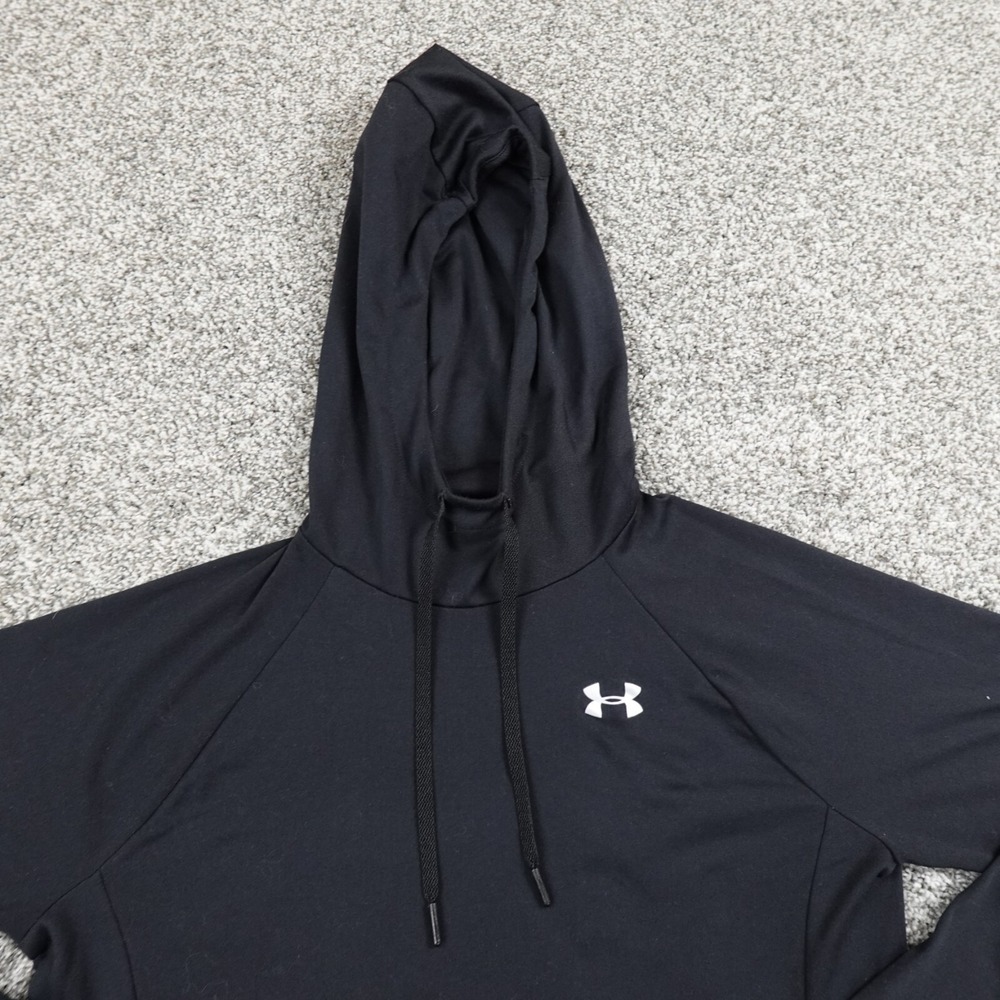 Under Armour Hoodie Womens M Black Loose HeatGear Sweater Sweatshirt‎ Pullover - Picture 3 of 10